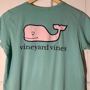 Turquoise and pink Vineyard Vines Cotton T-Shirt